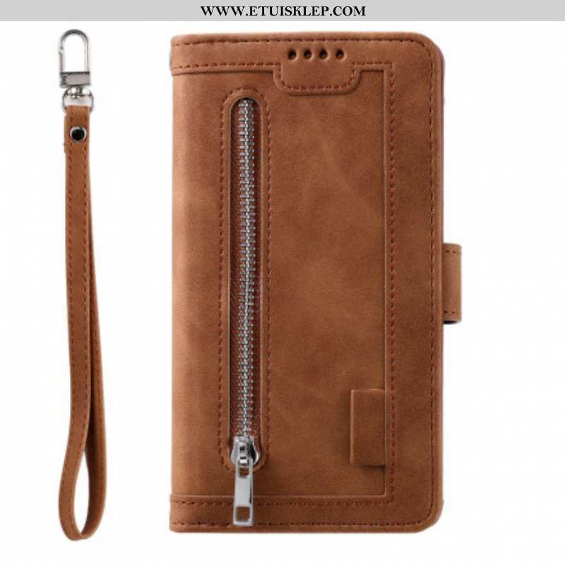Etui Folio do Samsung Galaxy M12 / A12 Wzmocnione Kontury Kieszeń Zapinana Na Zamek